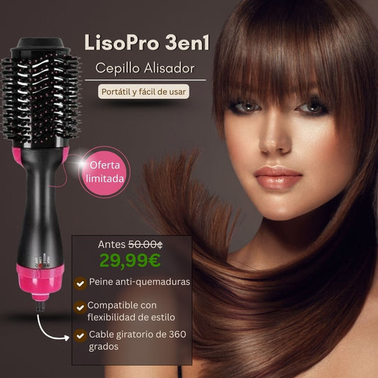 Cepillo Alisador- LisoPro 3en1